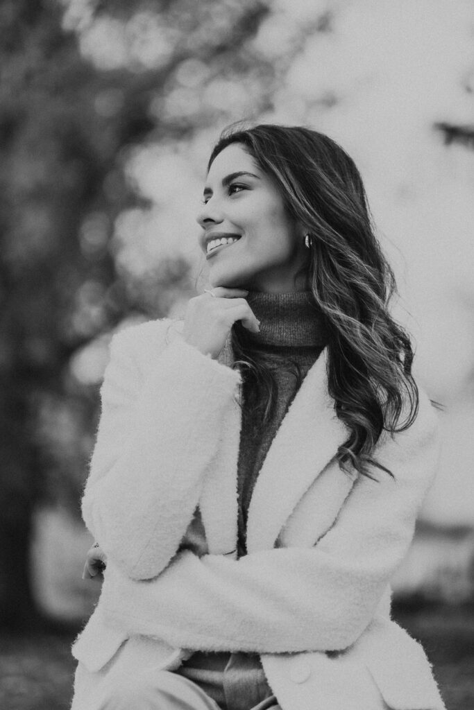 Woman portrait photography near Charles Bridge, Prague