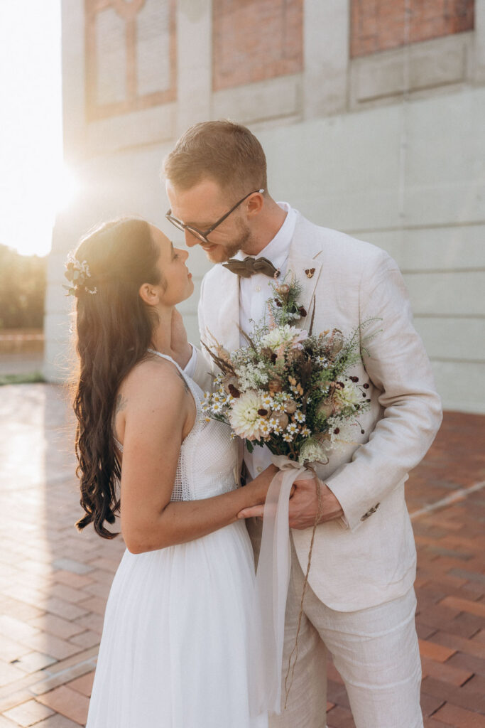 Wedding photography featuring bride and groom in Pardubice near Prague