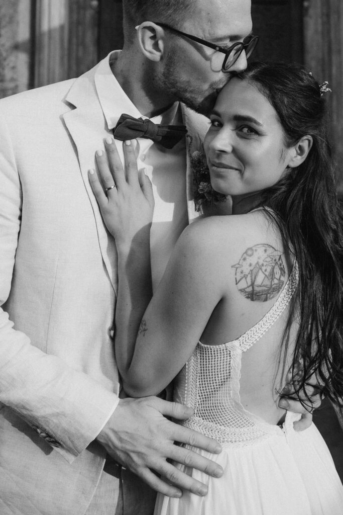 Timeless bride and groom wedding portraits in Pardubice near Prague