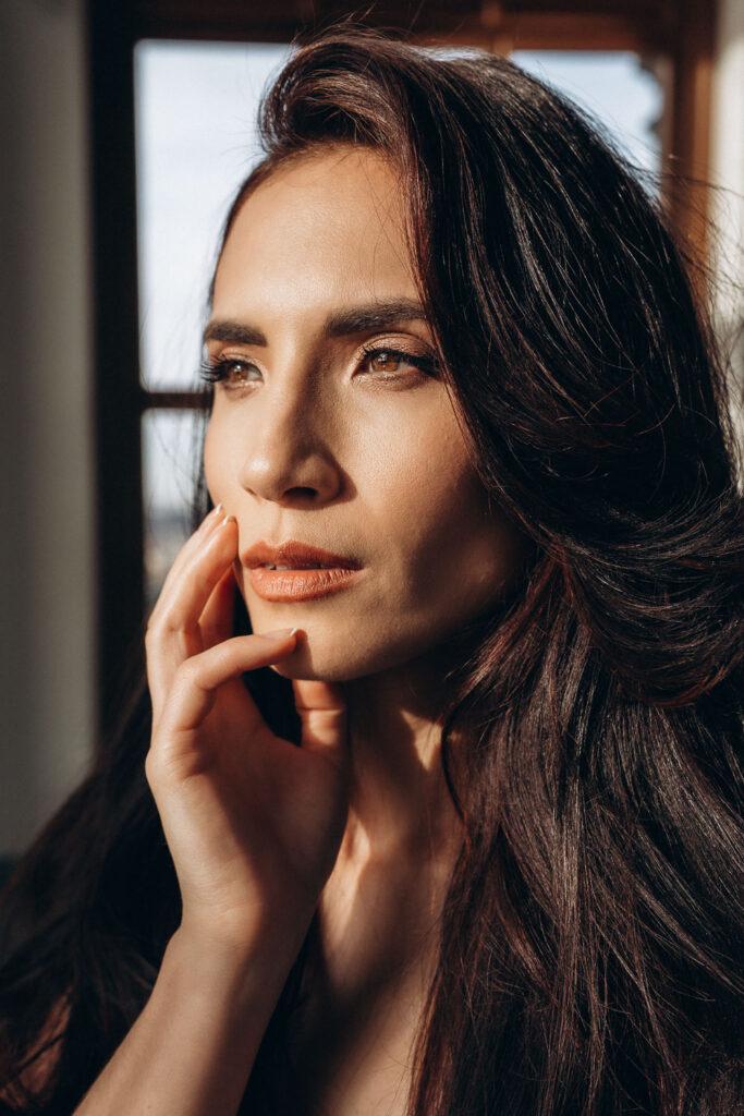 Bridal editorial portrait session at Prague National Museum