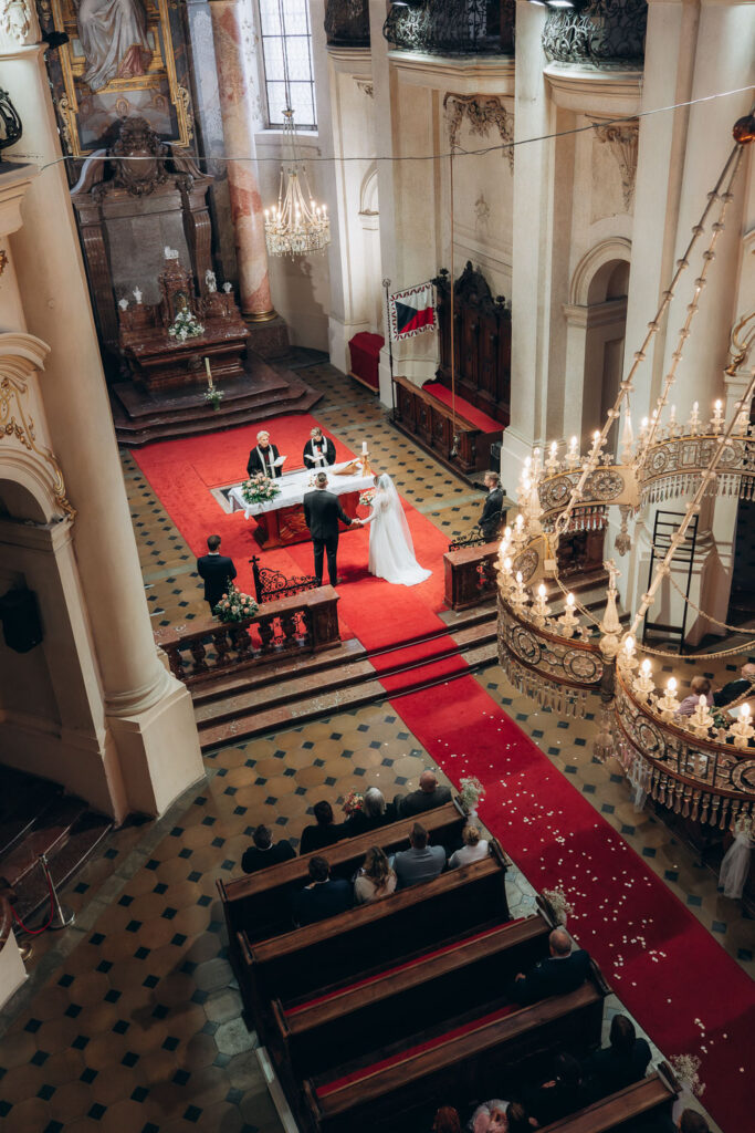 Church wedding photography in Prague Old Town Square